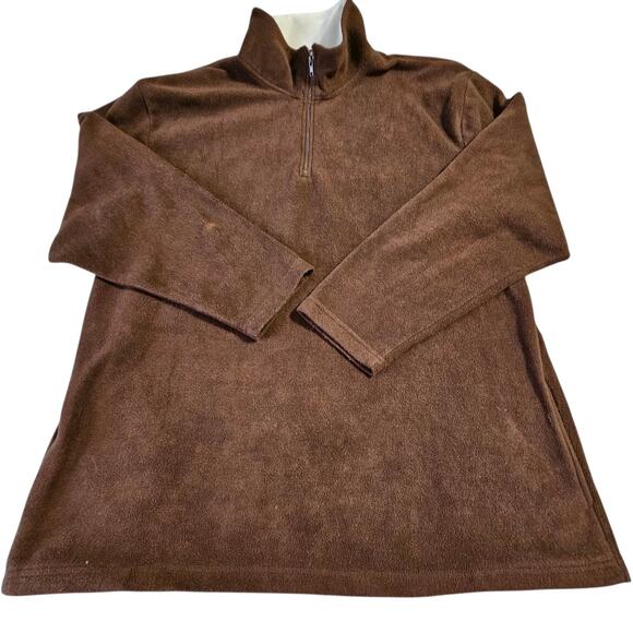 Men's Size 2X Brown Fleece 1/4 Zip Warm Pullover Sweater by Speculation Sport - Picture 1 of 8